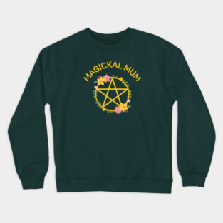 Magickal Mum Midsummer Floral Pentacle Cheeky Witch® Crewneck Sweatshirt
