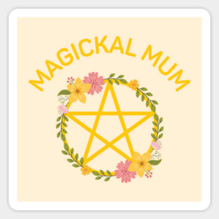 Magickal Mum Midsummer Floral Pentacle Cheeky Witch® Sticker