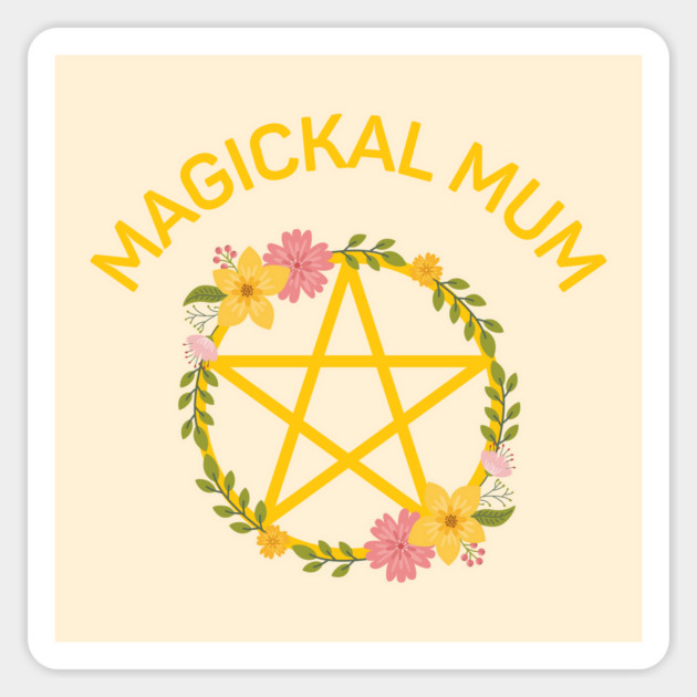 Magickal Mum Midsummer Floral Pentacle Cheeky Witch® Sticker by Cheeky Witch