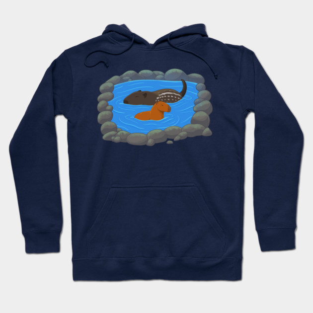 Capybara Hot Spring Hoodie by DeguArts