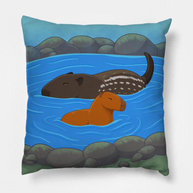 Capybara Hot Spring Pillow by DeguArts