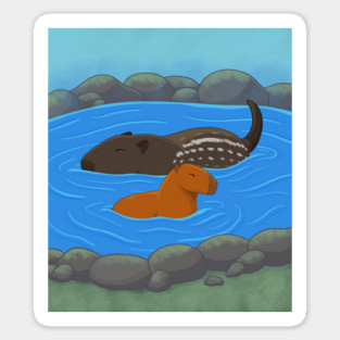Capybara Hot Spring Magnet