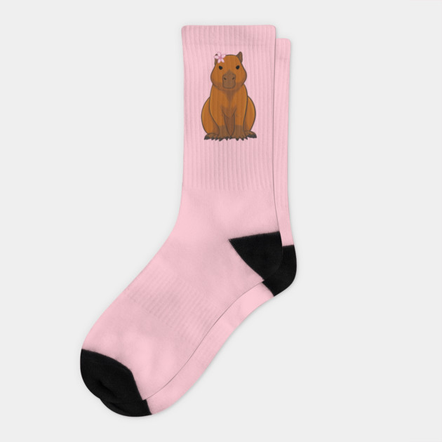 Sakura Capybara Socks by DeguArts