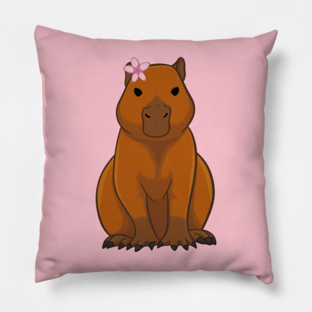 Sakura Capybara Pillow by DeguArts