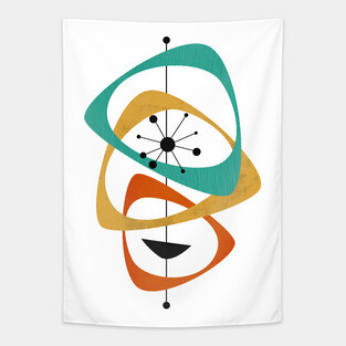 Mid Century Modern 16 Cosmic Swirl Tapestry