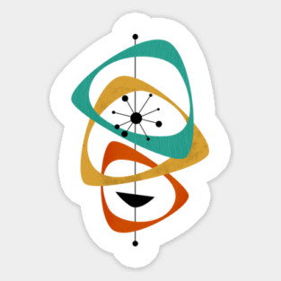 Mid Century Modern 16 Cosmic Swirl Sticker