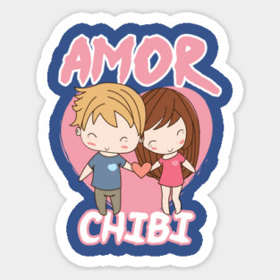 Amor Chibi Anime Couple Humor Sticker