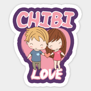 Chibi Love Anime Couple Humor Sticker