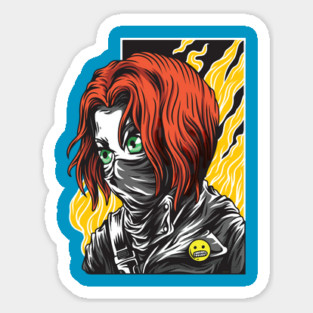 Chica Anime Peliroja Sticker