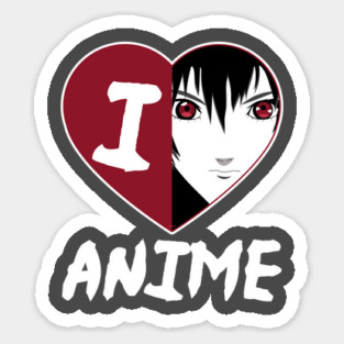 I Love Anime Face Sticker