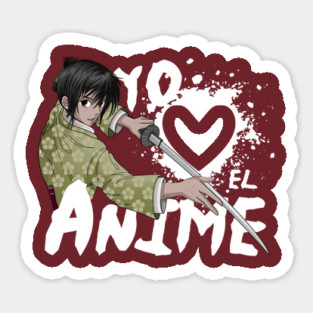Yo Amo el Anime Samurai Face Sticker