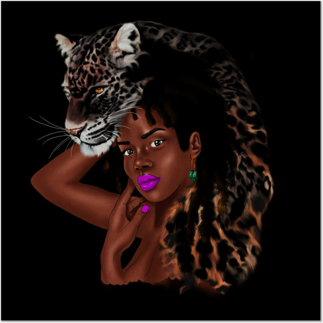 African Woman with Leopard Skin, African Tribal Art Wall Art by logiamerch