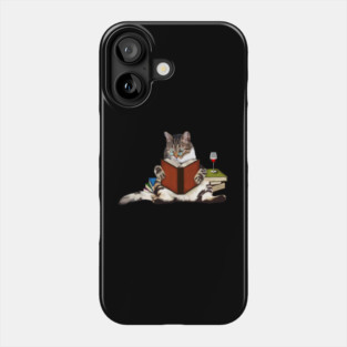 Cat Reading Book, Funnny Cat Lover Phone Case