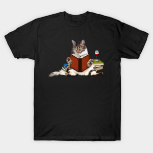 Cat Reading Book, Funnny Cat Lover T-Shirt