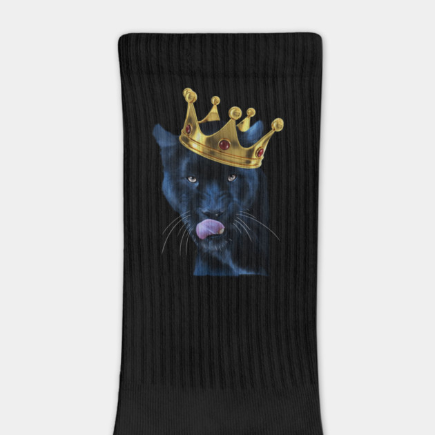 Black Panther Big Cat with Crown, Tropical Animal by logiamerch