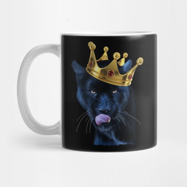 Black Panther Big Cat with Crown, Tropical Animal by logiamerch