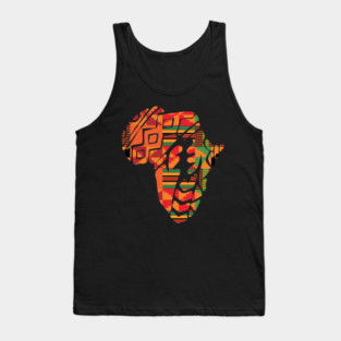 Africa Map, Kente Pattern, Gye Nyame Symbol Tank Top