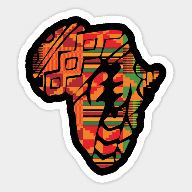 Africa Map, Kente Pattern, Gye Nyame Symbol Magnet by logiamerch