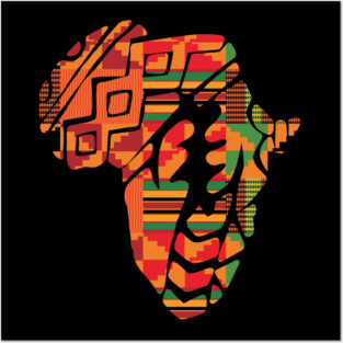 Africa Map, Kente Pattern, Gye Nyame Symbol Posters and Art