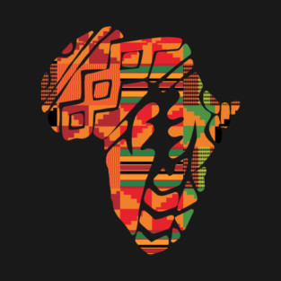 Africa Map, Kente Pattern, Gye Nyame Symbol T-Shirt