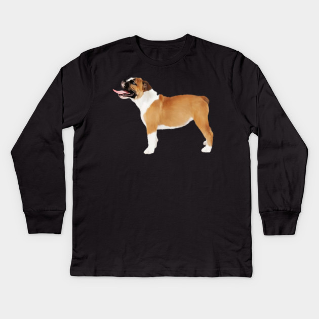 American Bulldog, Dog Lover Kids Long Sleeve T-Shirt by logiamerch