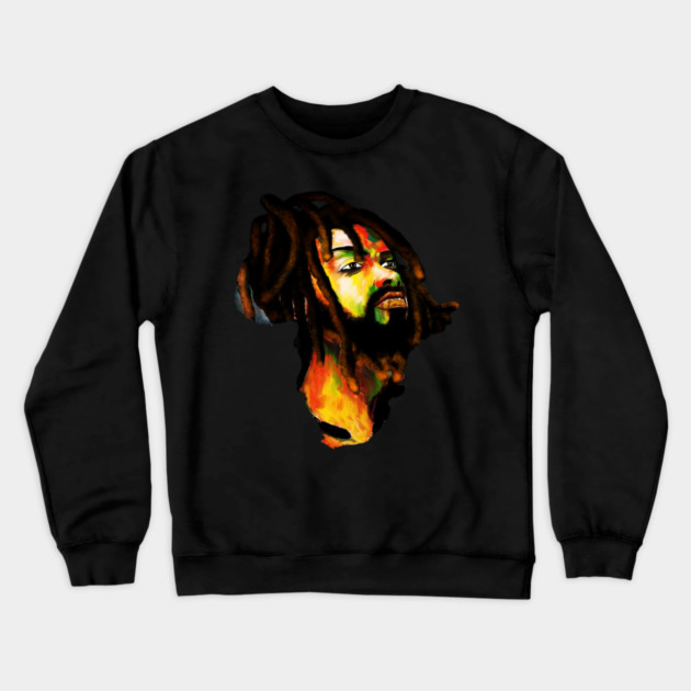 Africa Map, African Rasta Man, Rastafarian Crewneck Sweatshirt by logiamerch