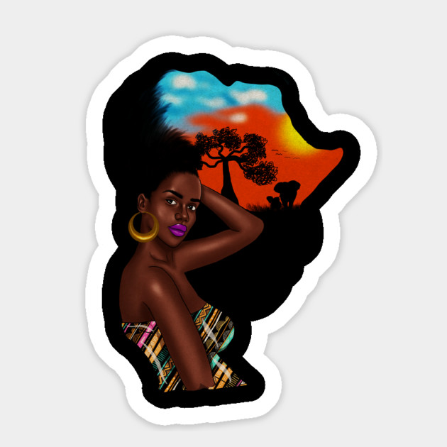 Afro African Woman with Africa map Hair Magnet by logiamerch