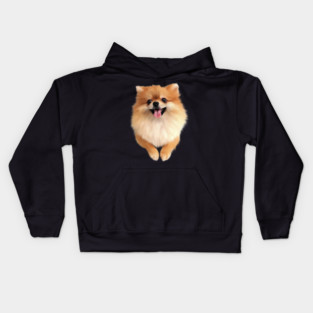Pomeranian Dog Smiling, Love Pomeranians Kids Hoodie