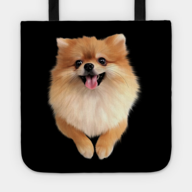 Pomeranian Dog Smiling, Love Pomeranians Tote by logiamerch