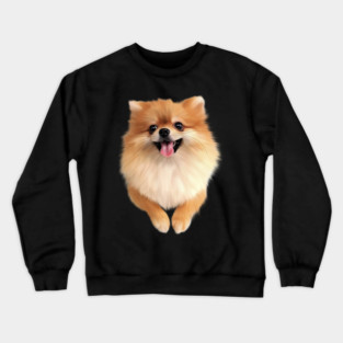 Pomeranian Dog Smiling, Love Pomeranians Crewneck Sweatshirt