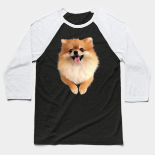 Pomeranian Dog Smiling, Love Pomeranians Baseball T-Shirt