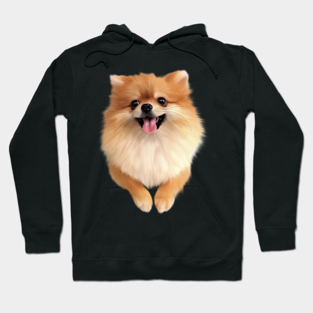 Pomeranian Dog Smiling, Love Pomeranians Hoodie by logiamerch