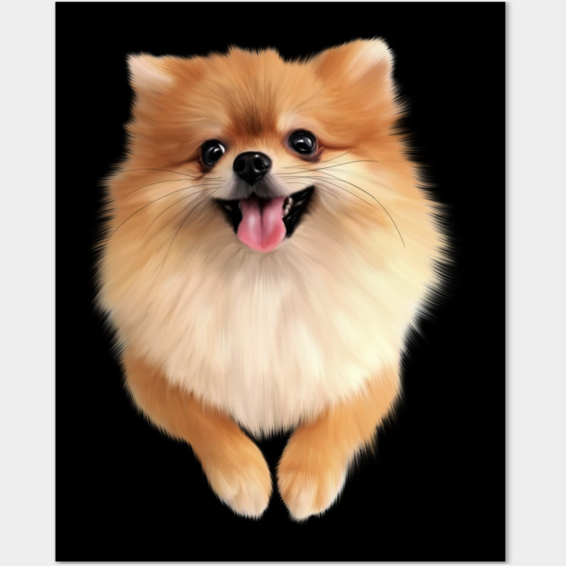 Pomeranian Dog Smiling, Love Pomeranians Wall Art by logiamerch