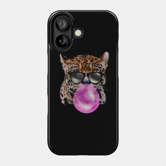 Jaguar with Blowing Gum, Love Big Cats Phone Case by logiamerch