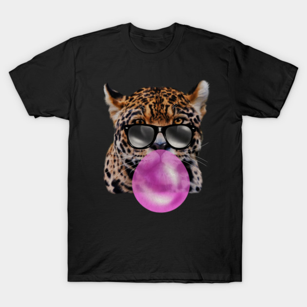 Jaguar with Blowing Gum, Love Big Cats T-Shirt by logiamerch