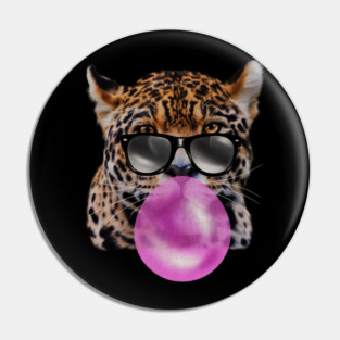 Jaguar with Blowing Gum, Love Big Cats Pin