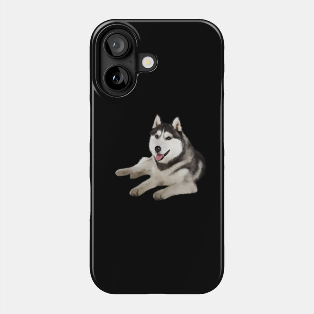 Husky with Blue Eyes, love Huskies, Dog Lover Phone Case by logiamerch