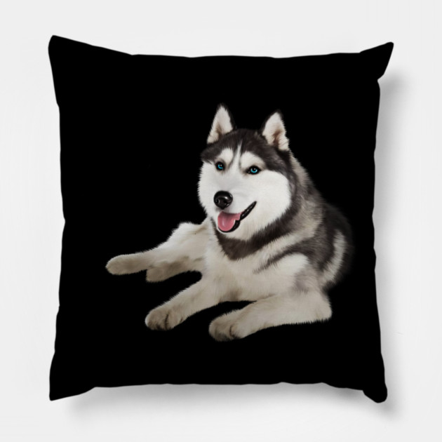 Husky with Blue Eyes, love Huskies, Dog Lover Pillow by logiamerch