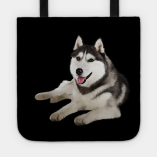 Husky with Blue Eyes, love Huskies, Dog Lover Tote