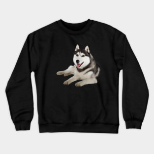 Husky with Blue Eyes, love Huskies, Dog Lover Crewneck Sweatshirt