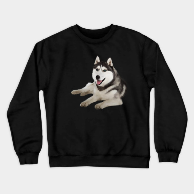 Husky with Blue Eyes, love Huskies, Dog Lover Crewneck Sweatshirt by logiamerch