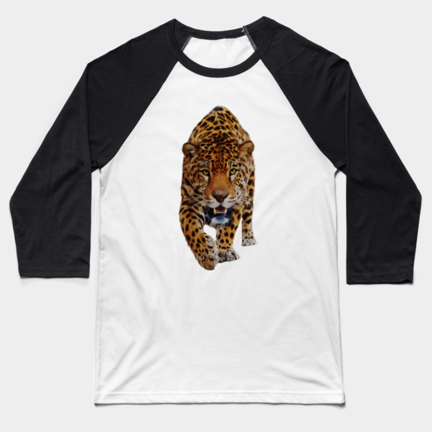 Jaguar Stalking, Love Big Cats, Tropical Animal Baseball T-Shirt by logiamerch