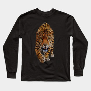 Jaguar Stalking, Love Big Cats, Tropical Animal Long Sleeve T-Shirt