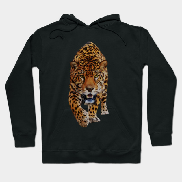 Jaguar Stalking, Love Big Cats, Tropical Animal Hoodie by logiamerch