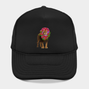 Lion with flower head, Love Lions, Big Cat Hat