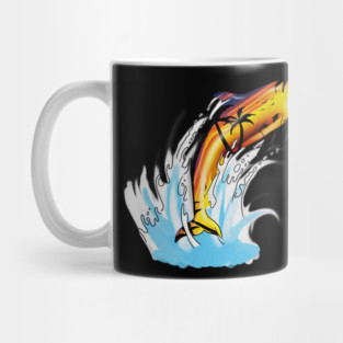 Dolphin with Sunset art, Love Dolphins Mug