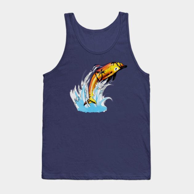 Dolphin with Sunset art, Love Dolphins Tank Top by logiamerch