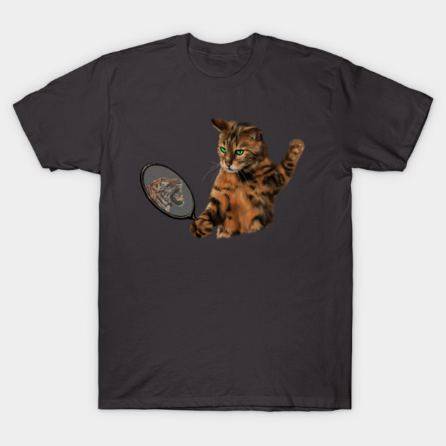 Funny Cat Motivational, Mirror Reflecting Tiger, Cat Lover T-Shirt by logiamerch