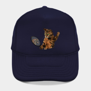 Funny Cat Motivational, Mirror Reflecting Tiger, Cat Lover Hat
