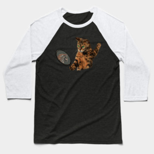 Funny Cat Motivational, Mirror Reflecting Tiger, Cat Lover Baseball T-Shirt